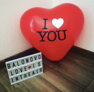 Gumový balón - Srdce I LOVE YOU